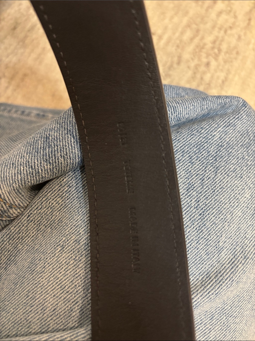 Toteme Dark Brown Suede Belt Silver Buckle - Picture 2 of 4